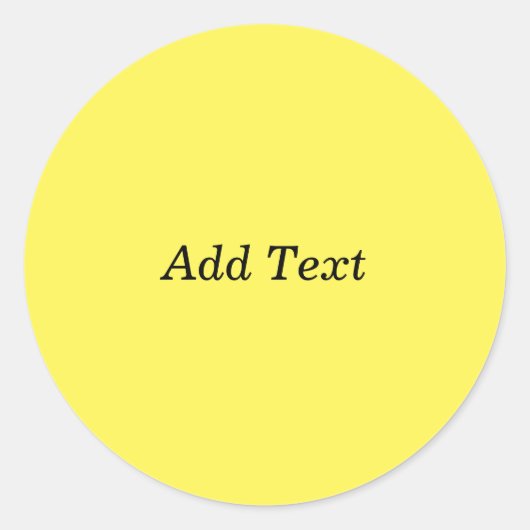 黄色Create Your Own Add文字 ラウンドシール (正面)