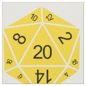 黄色D20サイコロファブリック ファブリック (クローズアップ)