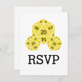 黄色D20サイコロ対応はがき インビテーションポストカード (正面/裏面)