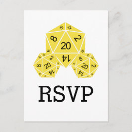 黄色D20サイコロ対応はがき インビテーションポストカード