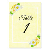黄色Daffodilのテー結婚ブルカード番号 テーブルナンバー (裏面)