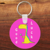 黄色DlNO、良い、運 キーホルダー (正面)