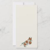 黄色GroovyレトロArchフローラ結婚のメニューカード サンキューカード (裏面)