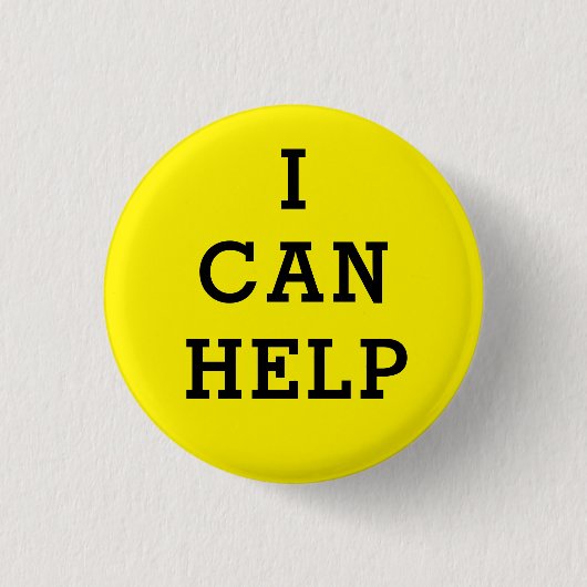 黄色Iはボランティアを救済できます 缶バッジ (正面)