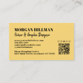 黄色QRコードシンプルモノグラム 名刺 (裏面)