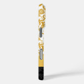 黄色RhinestoneパーソナライズされたダマスクiPhone Case-Mate iPhoneケース (裏面 / 右)