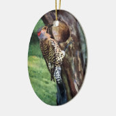 黄色shafted明滅および木キャビティ セラミックオーナメント (左)