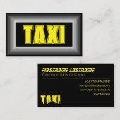 黄色TAXIグレーフレームタクシー運転手サービスタクシー 名刺 (正面/裏面)