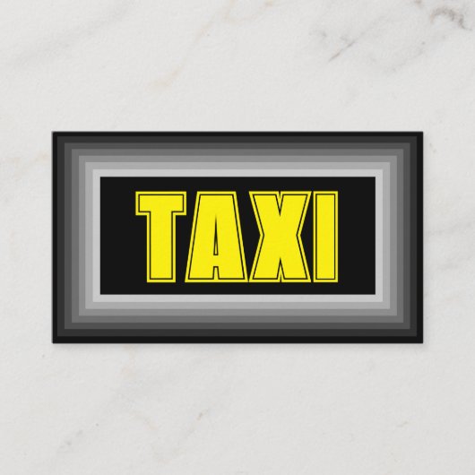 黄色TAXIグレーフレームタクシー運転手サービスタクシー 名刺 (正面)