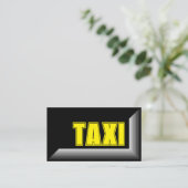 黄色TAXIグレーフレームタクシー運転手サービスタクシー 名刺 (スタンド正面)