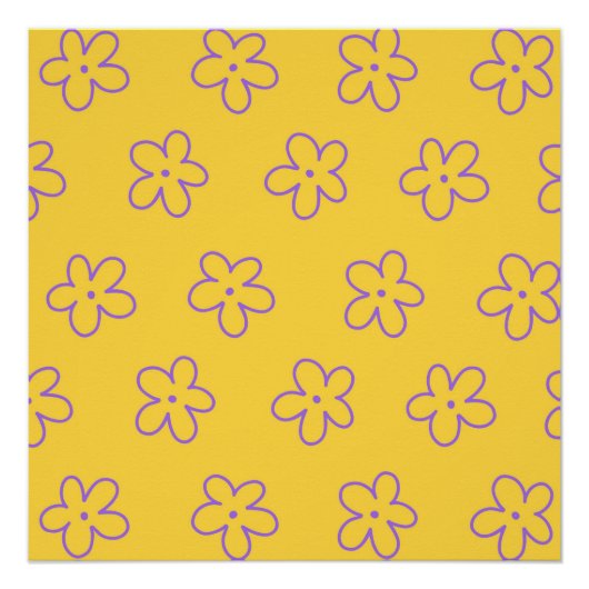 黄色Y2Kワイルドフラワーはっきりした春アート ポスター (正面)