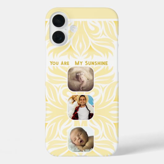 黄色You Are My Sunshineフローラフォトコラージュ Case-Mate iPhoneケース (裏面)