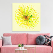 黄花タンポポ水彩の花 キャンバスプリント (インサイチュ (リビング))