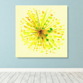 黄花タンポポ水彩の花 キャンバスプリント (インサイチュ (ウッドフロア))