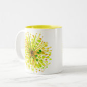 黄花タンポポ水彩の花 ツートーンマグカップ (正面左)