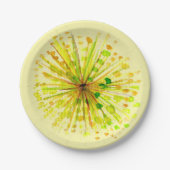 黄花タンポポ水彩の花 ペーパープレート (正面)