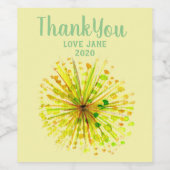 黄花タンポポ水彩の花 ワインラベル (シングルラベル)