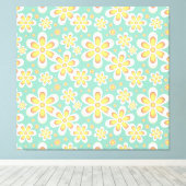 黄花柄 キャンバスプリント (インサイチュ (ウッドフロア))