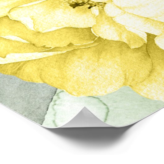 黄花植物水彩画結婚層ポスター ポスター (角)