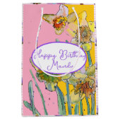 黄花水彩女性 ミディアムペーパーバッグ (正面)