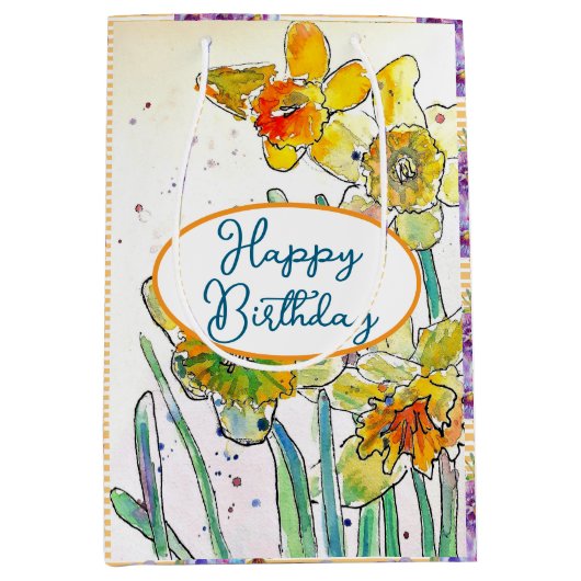 黄花水彩 ミディアムペーパーバッグ (正面)