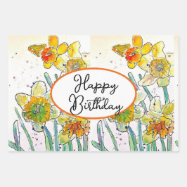 黄花水彩 ラッピングペーパーシート