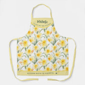 黄花水植物学パーソナライズされた科 エプロン (正面)