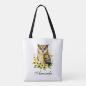 黄花水色フクロウ トートバッグ (裏面)