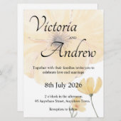 黄花結婚式招待状 (正面/裏面)