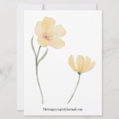 黄花結婚式招待状 (裏面)