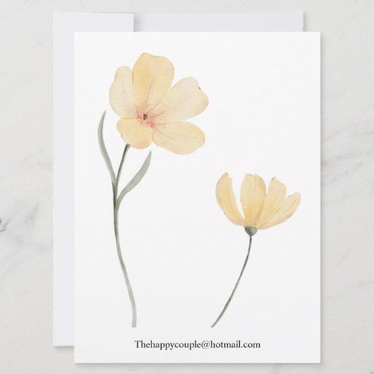 黄花結婚式招待状 (裏面)