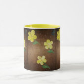 黄花絵を描のマグカップ マグカップ (中央)