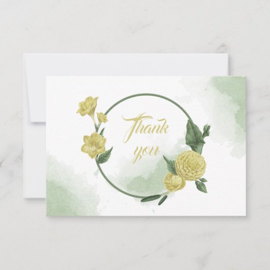 黄花緑リース サンキューカード (正面)