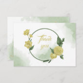 黄花緑リース サンキューカード (正面/裏面)