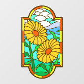 黄花青空ステンドガフェイクラス ウィンドウサイン (シート)