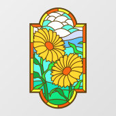 黄花青空ステンドガフェイクラス ウィンドウサイン (シート)