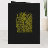 黄芸術的色のハロウィーンスパイダーコブ カード (裏面)