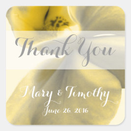 黄芸術的色の花 – お気に入り スクエアシール