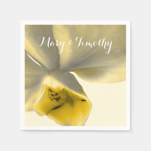 黄芸術的色の花 – 結婚s スタンダードカクテルナプキン (正面)