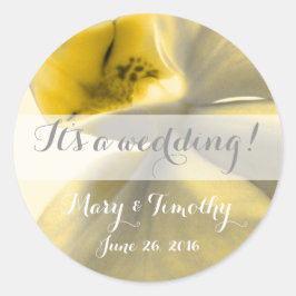 黄芸術的色の花 – 結婚s ラウンドシール