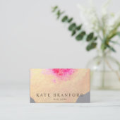 黄芸術的色金ゴールド水彩大フローラアート 名刺 (スタンド正面)