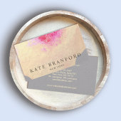 黄芸術的色金ゴールド水彩大フローラアート 名刺