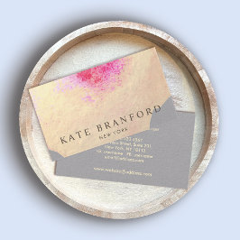 黄芸術的色金ゴールド水彩大フローラアート 名刺