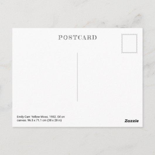 黄苔 | Emily Carr | ポストカード (裏面)