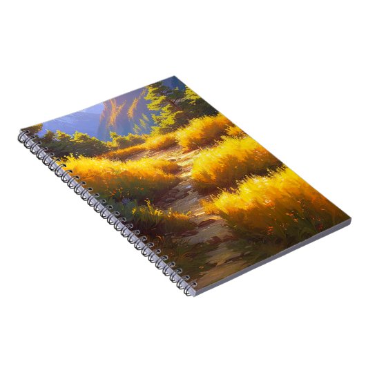 黄草の丘の上の道の美しい ノートブック (右側)