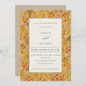 黄華美色フローラ鳥リハーサルディナー招待状 サンキューカード (正面/裏面)