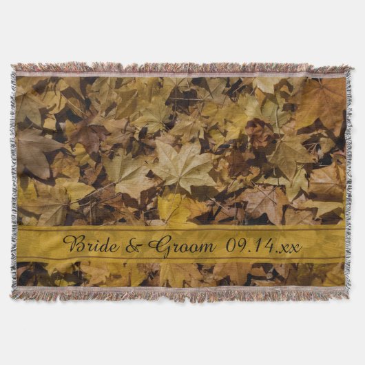 黄落ちた葉秋結婚の スローブランケット (正面)