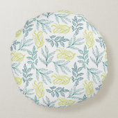 黄葉緑模様 ラウンドクッション (裏面)