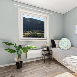 黄葉緑模様 ラウンドクッション