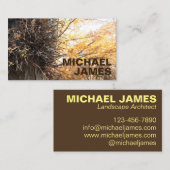 黄葉色の木秋紅葉自然 名刺 (正面/裏面)